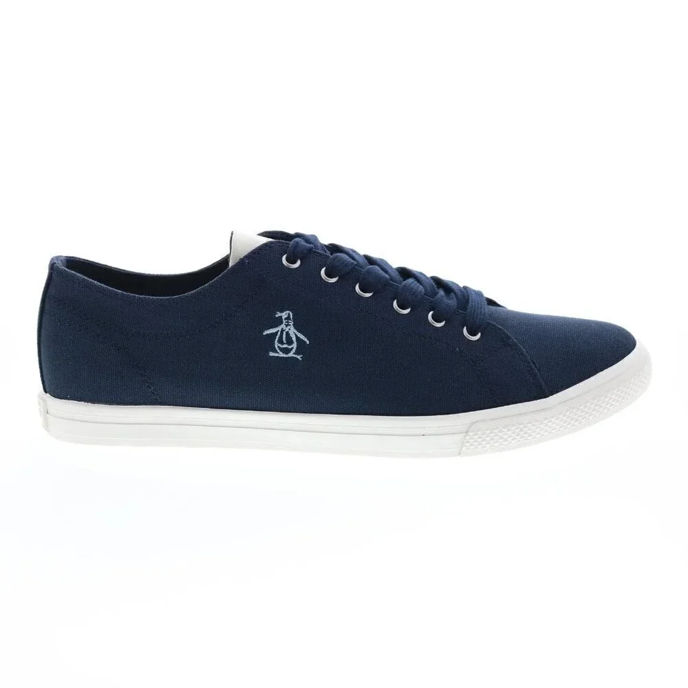 Original Penguin Petey Stripe Lace Up Mens Blue Lifestyle Sneakers Shoes NEW 8M